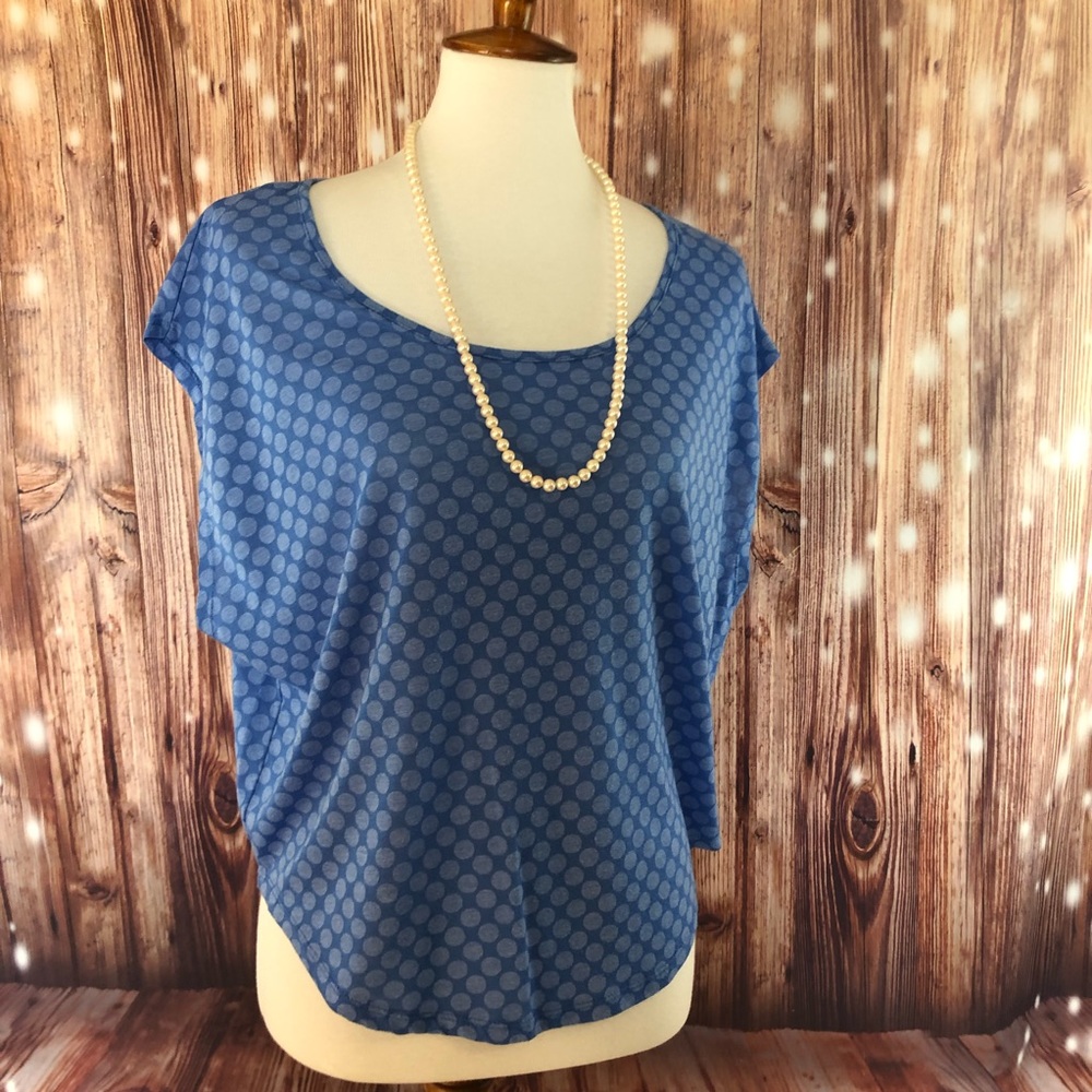 Cotton On Blue Polka Dot Short Sleeve Top